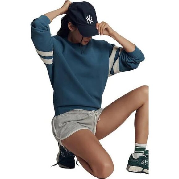 NEW Clare V. - Size XNEW Clare V. -L Women's Oversized Varsity Sweatshirt - Blue - Picture 1 of 6